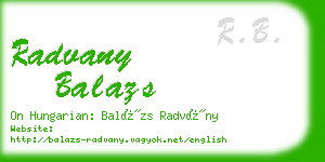 radvany balazs business card